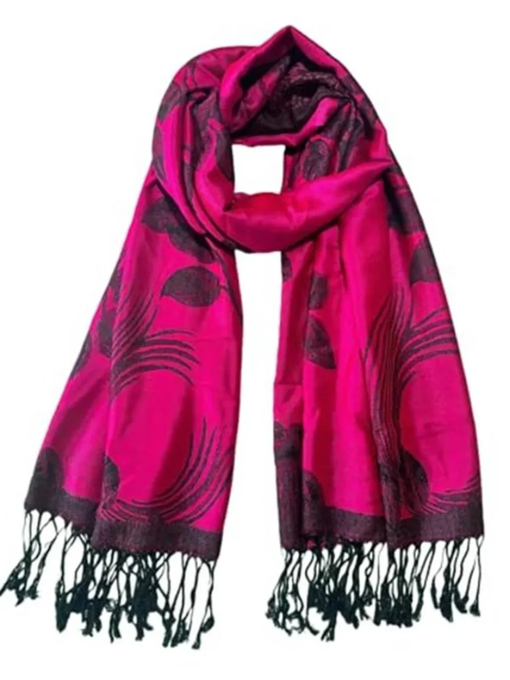 Reversible Paisley Pashmina Shawl Wrap for Women Rave Scarf Vintage Jacquard